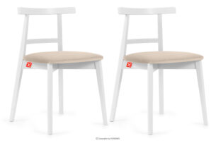 LILIO, https://konsimo.pl/kolekcja/lilio/ Białe krzesło vintage kremowy welur 2szt kremowy/biały - zdjęcie