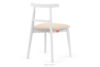LILIO Białe krzesło vintage kremowy welur 2szt kremowy/biały - zdjęcie 5