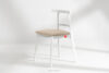 LILIO Białe krzesło vintage kremowy welur 2szt kremowy/biały - zdjęcie 2