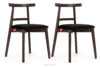 LILIO Krzesło vintage czarny welur orzech ciemny 2szt czarny/orzech ciemny - zdjęcie 1