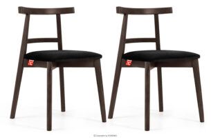 LILIO, https://konsimo.pl/kolekcja/lilio/ Krzesło vintage czarny welur orzech ciemny 2szt czarny/orzech ciemny - zdjęcie