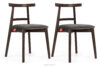 LILIO Krzesło vintage szary welur orzech ciemny 2szt szary/orzech ciemny - zdjęcie 1