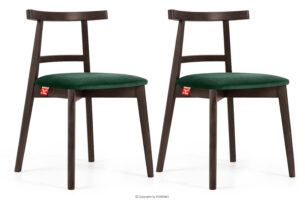 LILIO, https://konsimo.pl/kolekcja/lilio/ Krzesło vintage ciemny zielony welur orzech ciemny 2szt ciemny zielony/orzech ciemny - zdjęcie