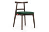 LILIO Krzesło vintage ciemny zielony welur orzech ciemny 2szt ciemny zielony/orzech ciemny - zdjęcie 4