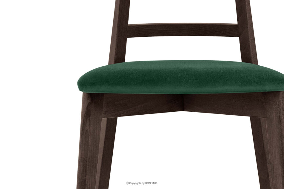 LILIO Krzesło vintage ciemny zielony welur orzech ciemny 2szt ciemny zielony/orzech ciemny - zdjęcie 5