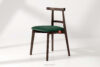LILIO Krzesło vintage ciemny zielony welur orzech ciemny 2szt ciemny zielony/orzech ciemny - zdjęcie 2