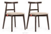 LILIO Krzesło vintage kremowy welur orzech ciemny 2szt kremowy/orzech ciemny - zdjęcie 1