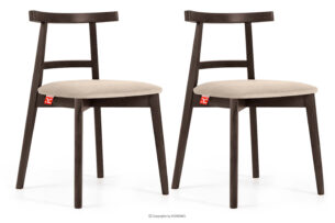 LILIO, https://konsimo.pl/kolekcja/lilio/ Krzesło vintage kremowy welur orzech ciemny 2szt kremowy/orzech ciemny - zdjęcie