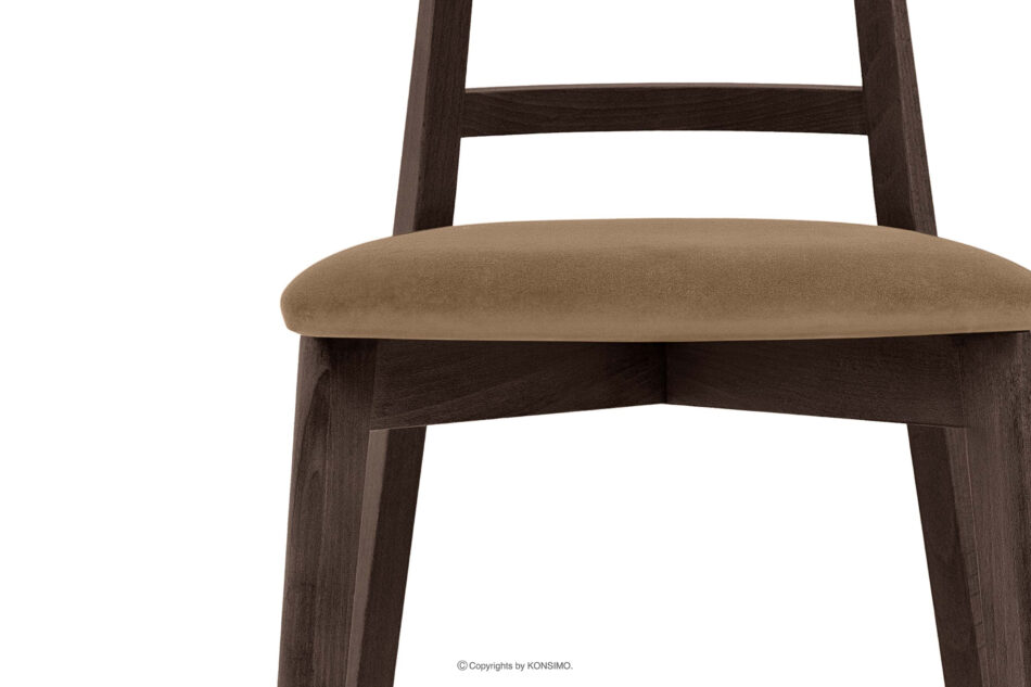 LILIO Krzesło vintage beżowy welur orzech ciemny 2szt beżowy/orzech ciemny - zdjęcie 5