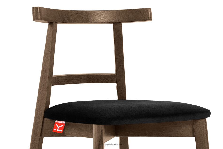 LILIO Krzesło vintage czarny welur dąb lefkas 2szt czarny/dąb lefkas - zdjęcie 6