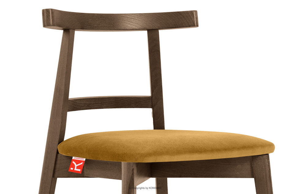 LILIO Krzesło vintage żółty welur dąb lefkas 2szt żółty/dąb lefkas - zdjęcie 6