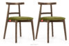 LILIO Krzesło vintage oliwkowy welur dąb lefkas 2szt oliwkowy/dąb lefkas - zdjęcie 1