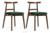 LILIO Krzesło vintage ciemny zielony welur dąb lefkas 2szt ciemny zielony/dąb lefkas - zdjęcie 1