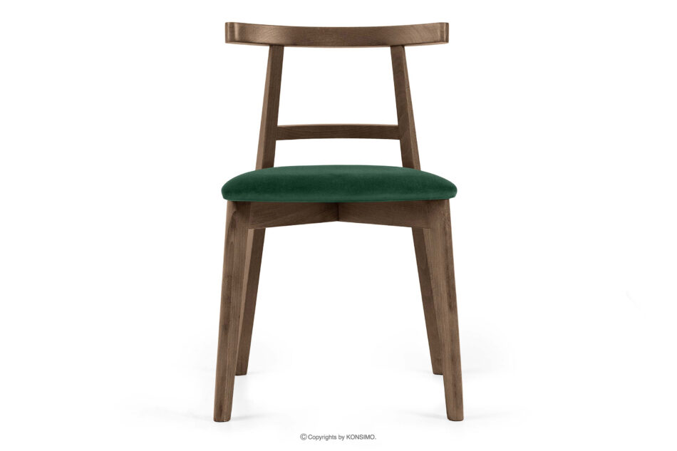 LILIO Krzesło vintage ciemny zielony welur dąb lefkas 2szt ciemny zielony/dąb lefkas - zdjęcie 2