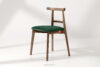 LILIO Krzesło vintage ciemny zielony welur dąb lefkas 2szt ciemny zielony/dąb lefkas - zdjęcie 2