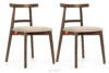 LILIO Krzesło vintage kremowy welur dąb lefkas 2szt kremowy/dąb lefkas - zdjęcie 1