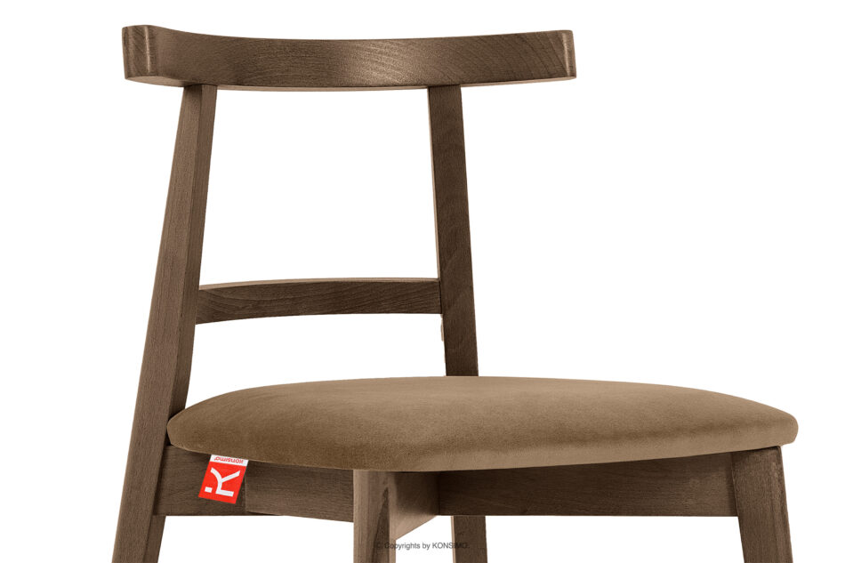 LILIO Krzesło vintage beżowy welur dąb lefkas 2szt beżowy/dąb lefkas - zdjęcie 6