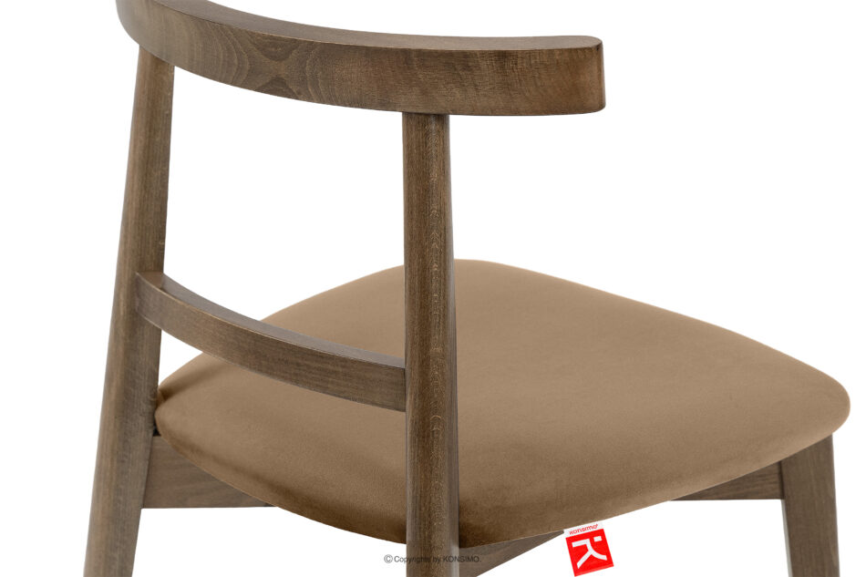 LILIO Krzesło vintage beżowy welur dąb lefkas 2szt beżowy/dąb lefkas - zdjęcie 7