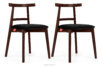 LILIO Krzesło vintage czarny welur mahoń 2szt czarny/mahoń - zdjęcie 1
