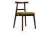 LILIO Krzesło vintage oliwkowy welur mahoń 2szt oliwkowy/mahoń - zdjęcie 4
