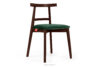 LILIO Krzesło vintage ciemny zielony welur mahoń 2szt ciemny zielony/mahoń - zdjęcie 4