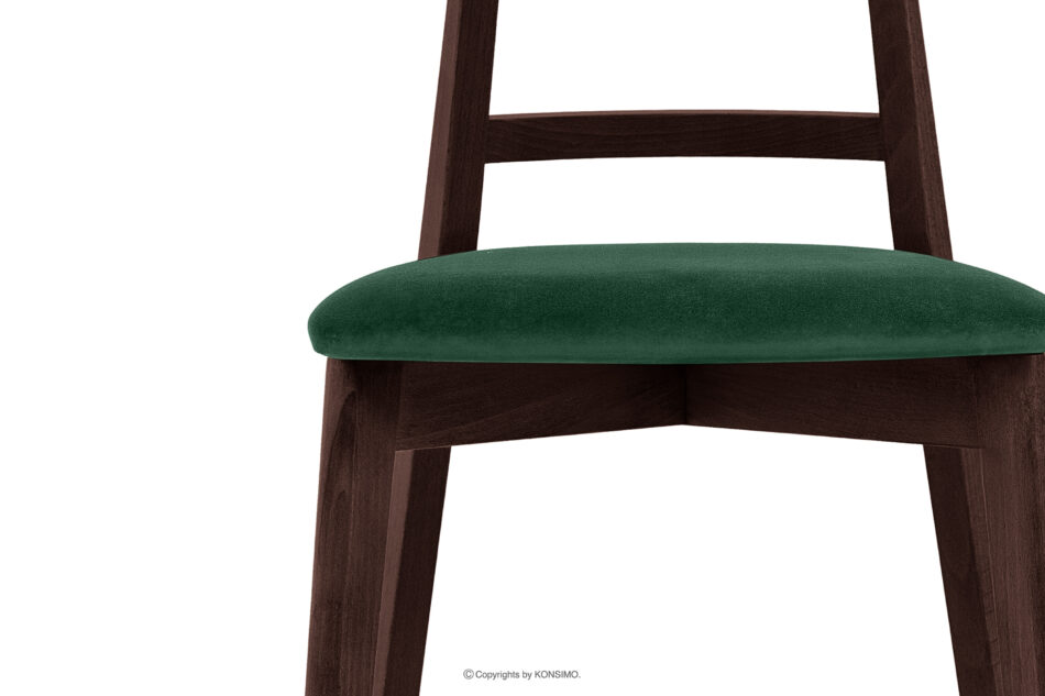 LILIO Krzesło vintage ciemny zielony welur mahoń 2szt ciemny zielony/mahoń - zdjęcie 5