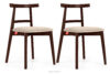 LILIO Krzesło vintage kremowy welur mahoń 2szt kremowy/mahoń - zdjęcie 1