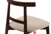 LILIO Krzesło vintage kremowy welur mahoń 2szt kremowy/mahoń - zdjęcie 8