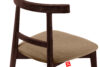 LILIO Krzesło vintage beżowy welur mahoń 2szt beżowy/mahoń - zdjęcie 8