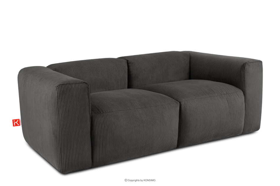 BUFFO Sofa modułowa dwuosobowa w tkaninie sztruks szara szary - zdjęcie 2