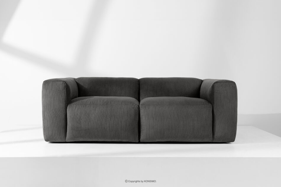 BUFFO Sofa modułowa dwuosobowa w tkaninie sztruks szara szary - zdjęcie 1