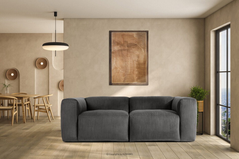 BUFFO Sofa modułowa dwuosobowa w tkaninie sztruks szara szary - zdjęcie 14