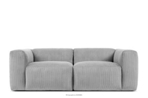 BUFFO, https://konsimo.pl/kolekcja/buffo/ Sofa modułowa dwuosobowa w tkaninie sztruks jasny szary jasny szary - zdjęcie