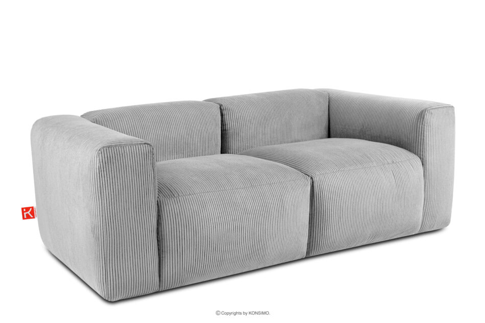 BUFFO Sofa modułowa dwuosobowa w tkaninie sztruks jasny szary jasny szary - zdjęcie 2