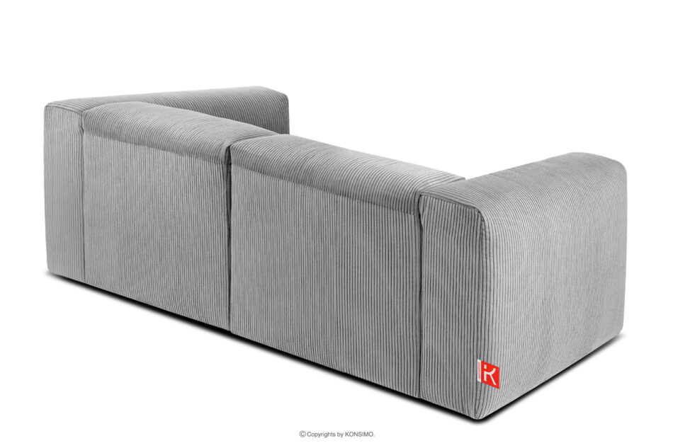 BUFFO Sofa modułowa dwuosobowa w tkaninie sztruks jasny szary jasny szary - zdjęcie 3