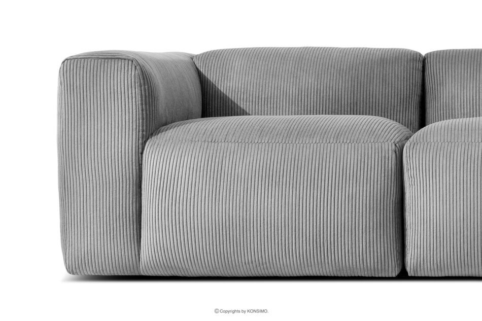 BUFFO Sofa modułowa dwuosobowa w tkaninie sztruks jasny szary jasny szary - zdjęcie 6