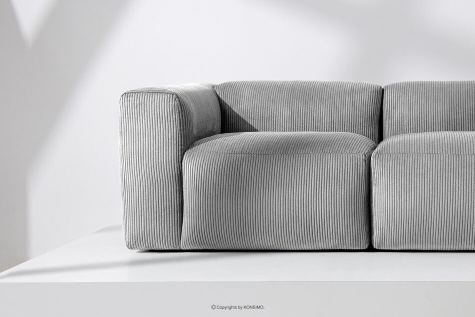 BUFFO Sofa modułowa dwuosobowa w tkaninie sztruks jasny szary jasny szary - zdjęcie 12