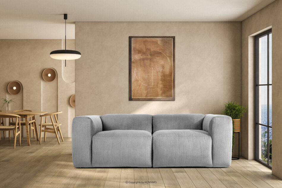 BUFFO Sofa modułowa dwuosobowa w tkaninie sztruks jasny szary jasny szary - zdjęcie 14