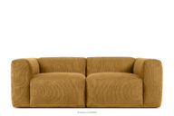 Sofa modułowa dwuosobowa w tkaninie sztruks żółta