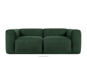 BUFFO, https://konsimo.pl/kolekcja/buffo/ Sofa modułowa dwuosobowa w tkaninie sztruks ciemny zielona ciemny zielony - zdjęcie
