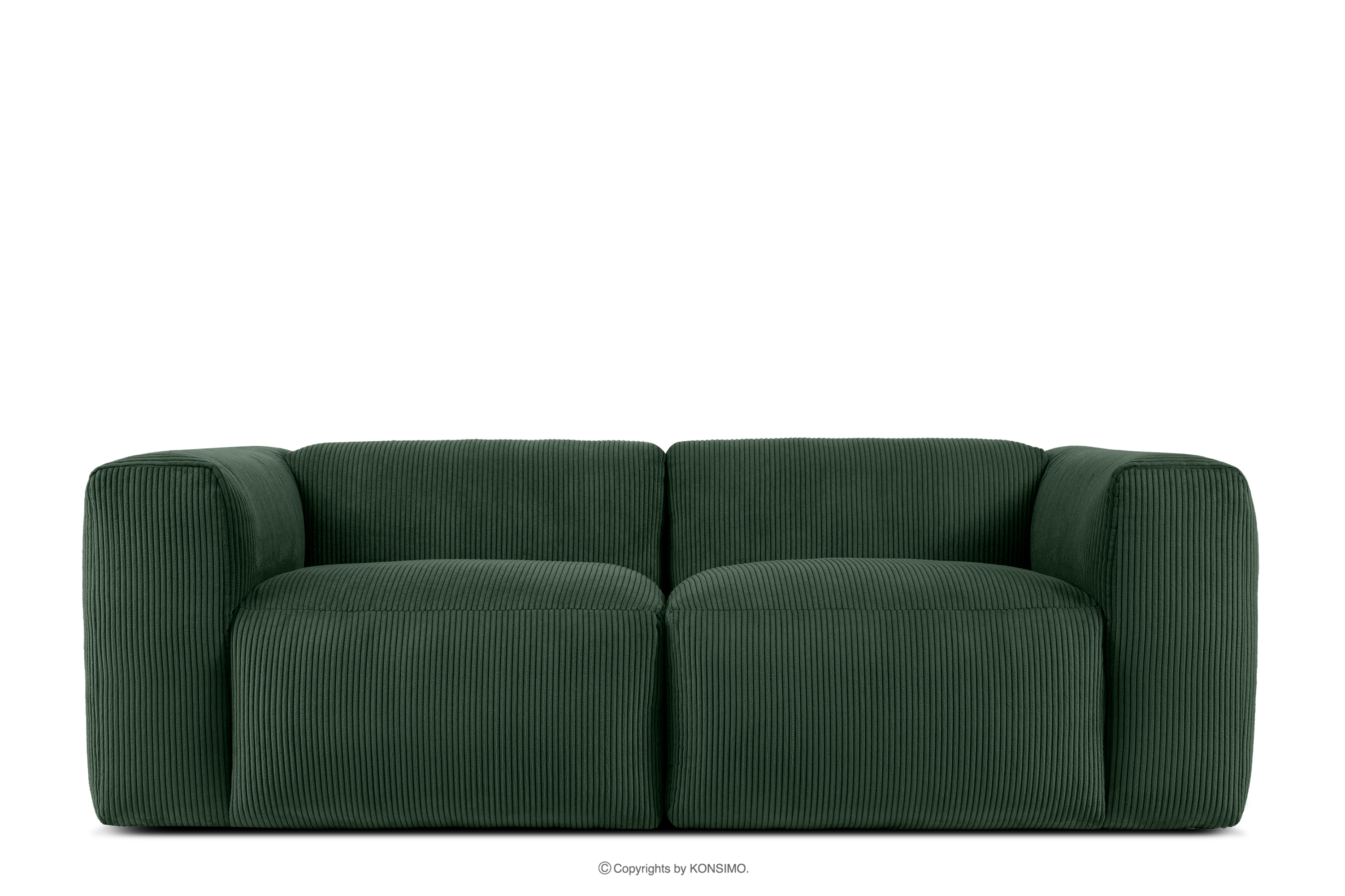 Sofa modułowa dwuosobowa w tkaninie sztruks ciemny zielona