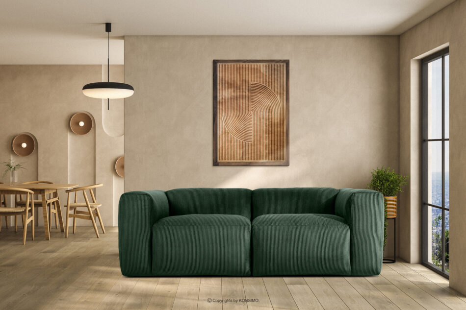 BUFFO Sofa modułowa dwuosobowa w tkaninie sztruks ciemny zielona ciemny zielony - zdjęcie 14