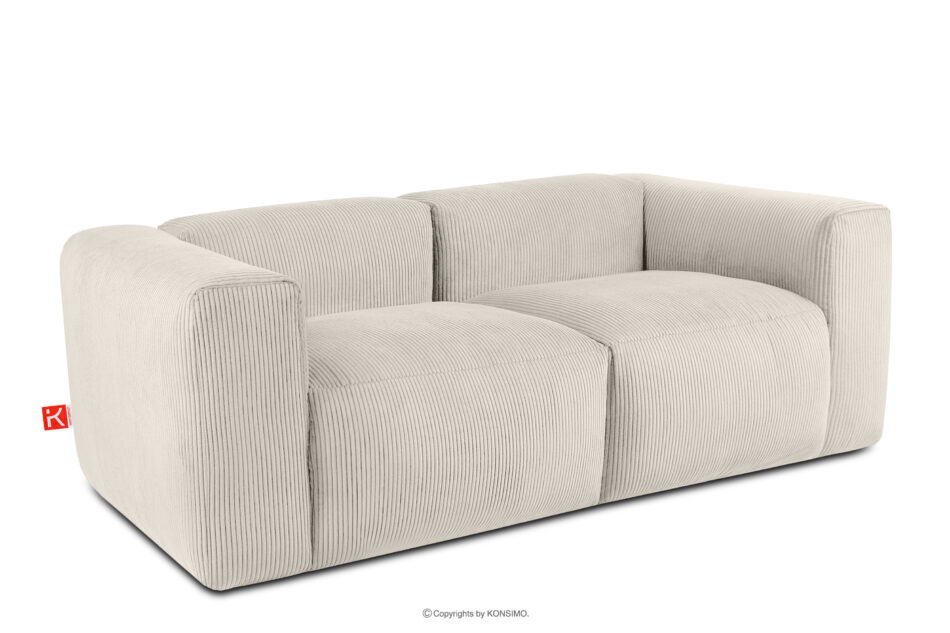 BUFFO Sofa modułowa dwuosobowa w tkaninie sztruks kremowa kremowy - zdjęcie 2