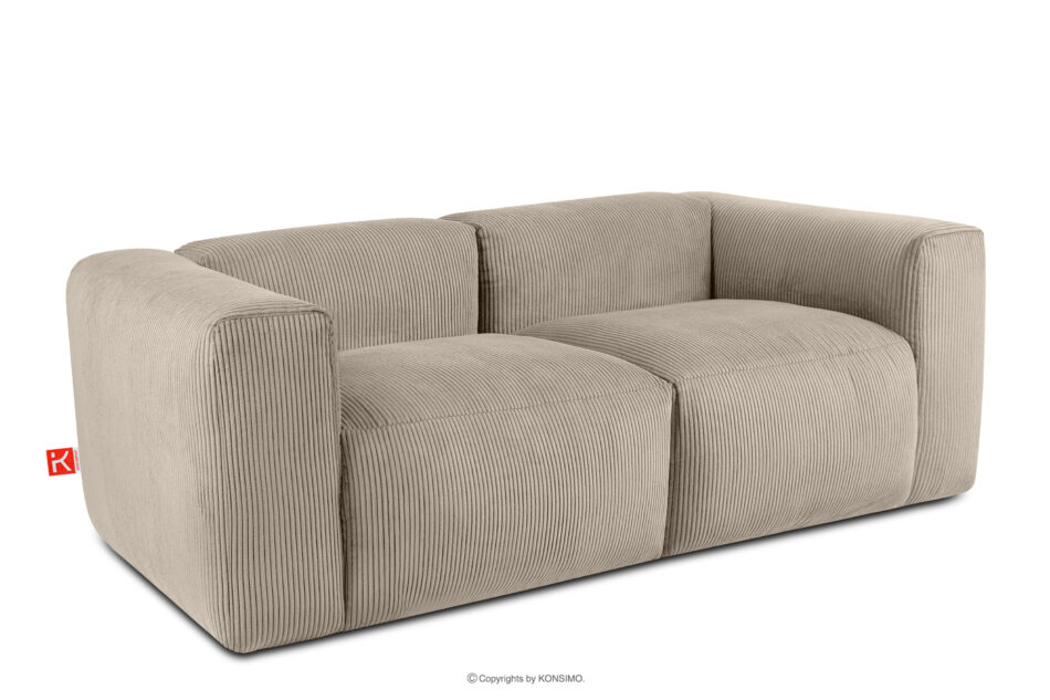 BUFFO Sofa modułowa dwuosobowa w tkaninie sztruks beżowa beżowy - zdjęcie 2