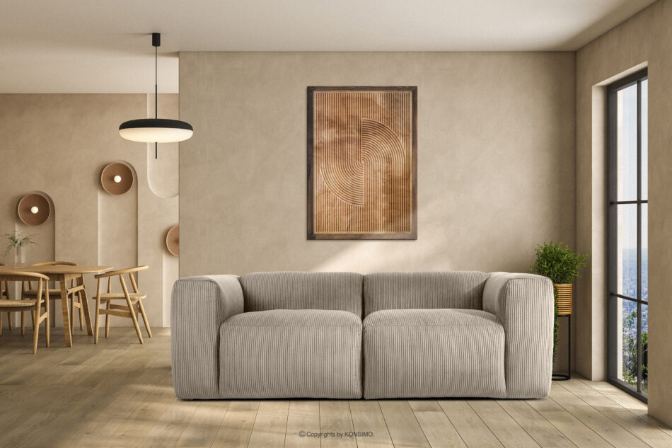 BUFFO Sofa modułowa dwuosobowa w tkaninie sztruks beżowa beżowy - zdjęcie 14