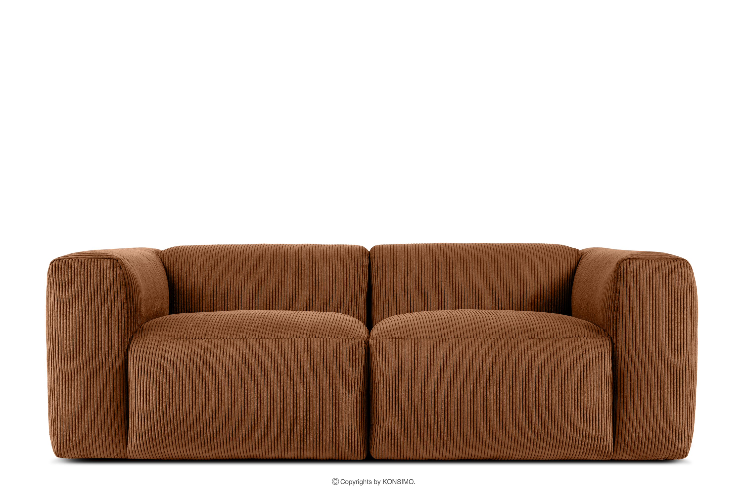 Sofa modułowa dwuosobowa w tkaninie sztruks ruda