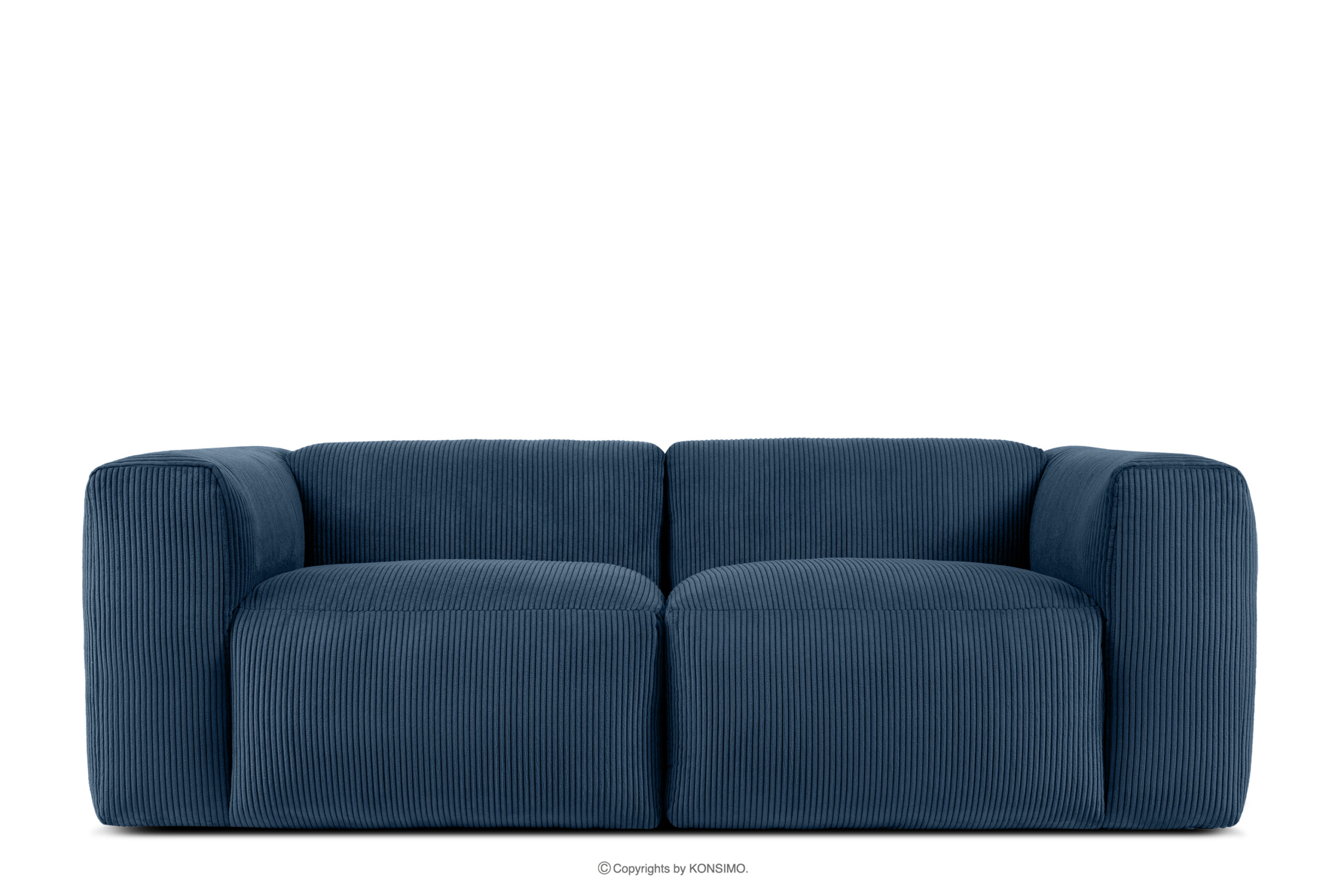 Sofa modułowa dwuosobowa w tkaninie sztruks granatowa BUFFO - kolor ...