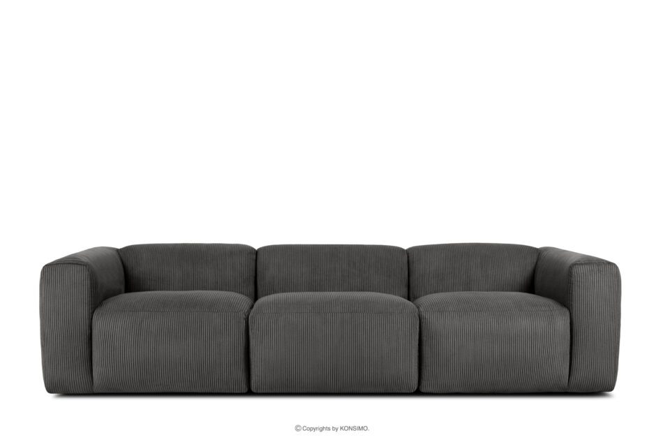 BUFFO Sofa 3 modułowa w tkaninie sztruks szara szary - zdjęcie 0