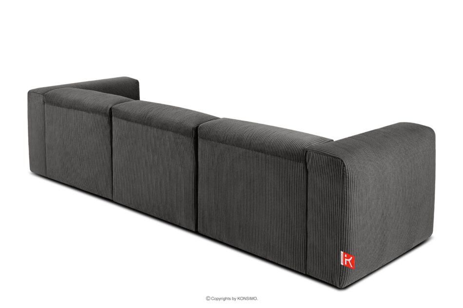 BUFFO Sofa 3 modułowa w tkaninie sztruks szara szary - zdjęcie 3