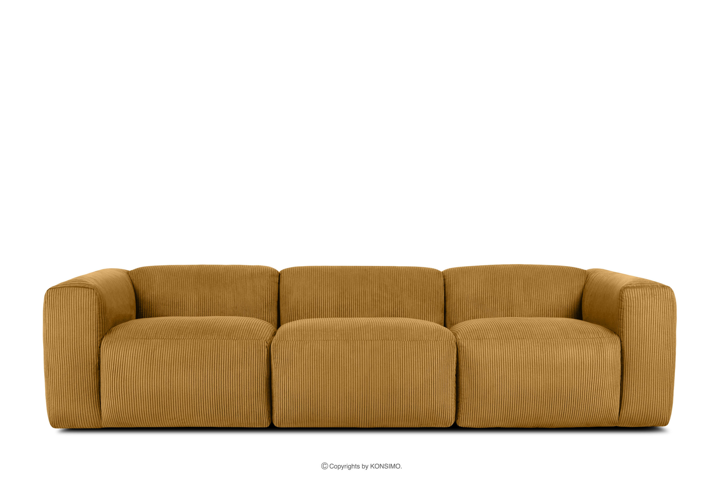 Sofa 3 modułowa w tkaninie sztruks żółta
